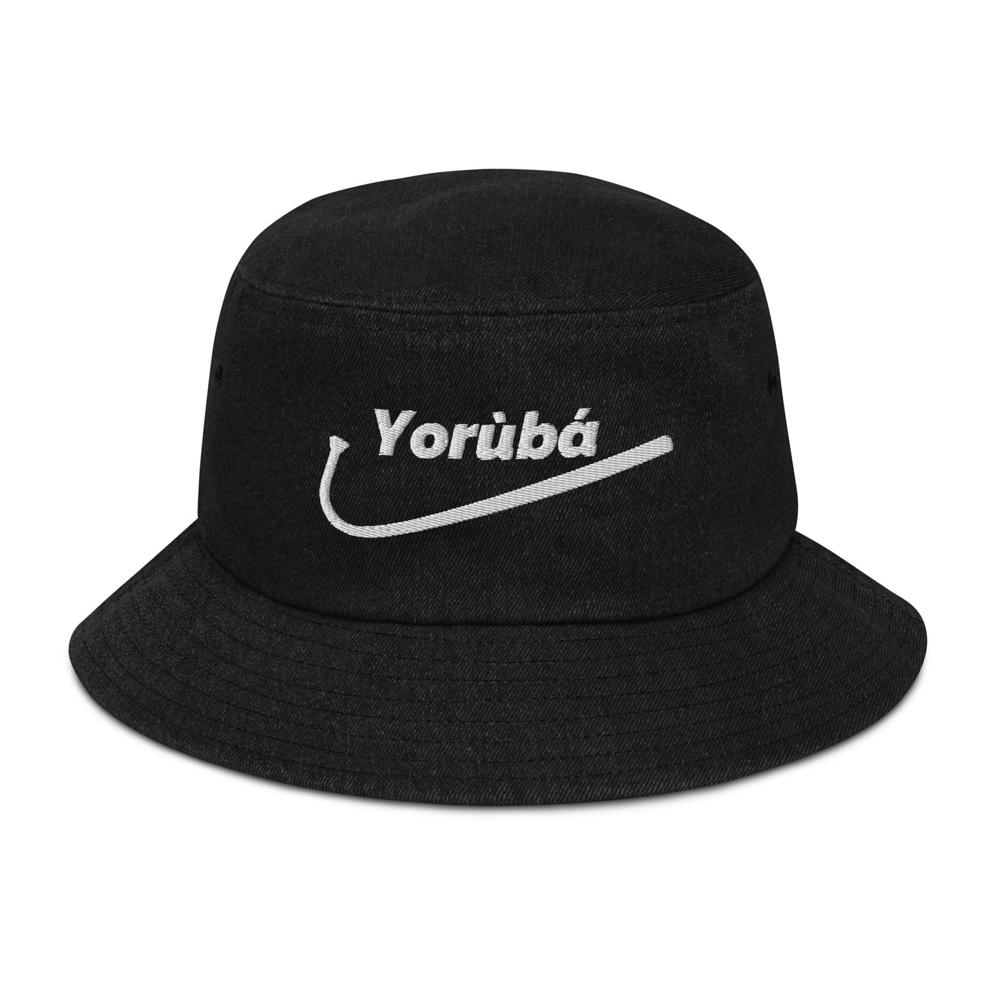 Yorùbá Talks Denim Bucket Hat