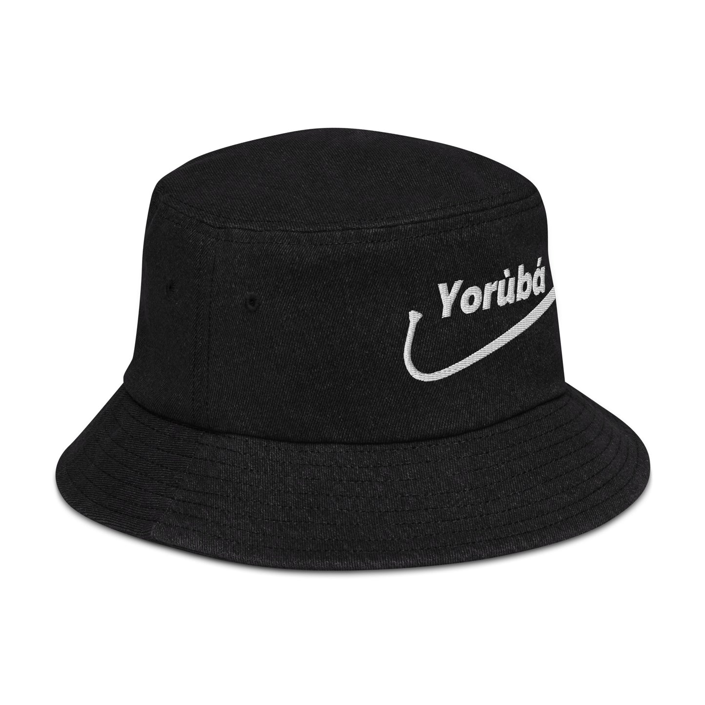 Yorùbá Talks Denim Bucket Hat