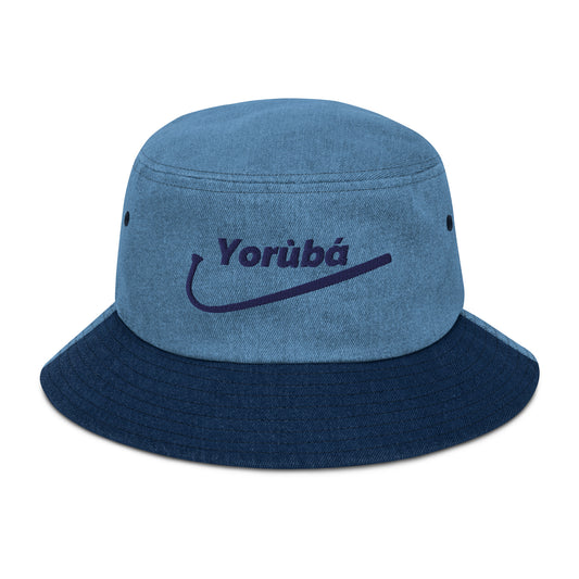 Yorùbá Talks Denim Bucket Hat